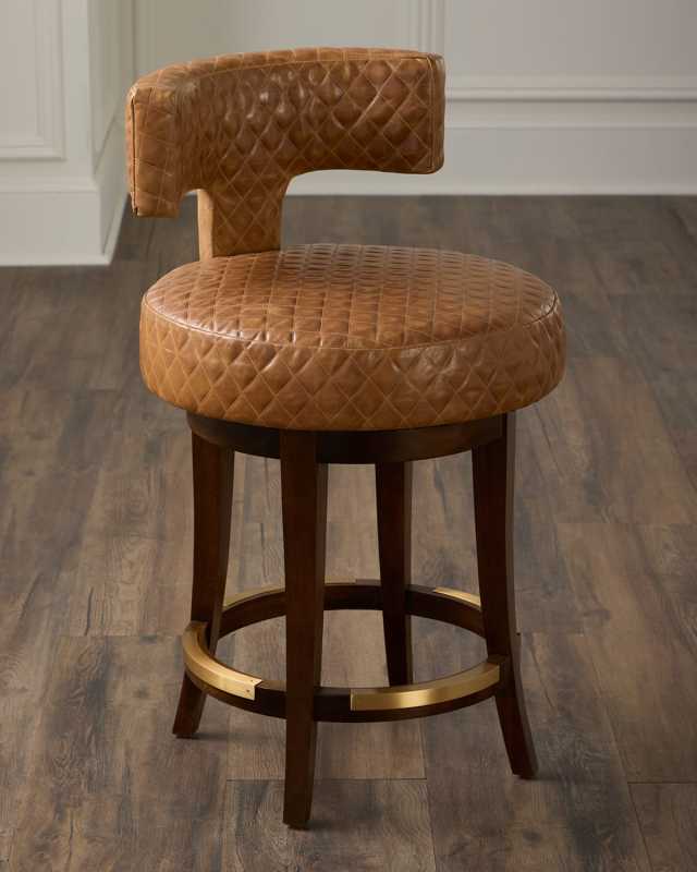 Calloway 24" Leather Swivel Counter Stool